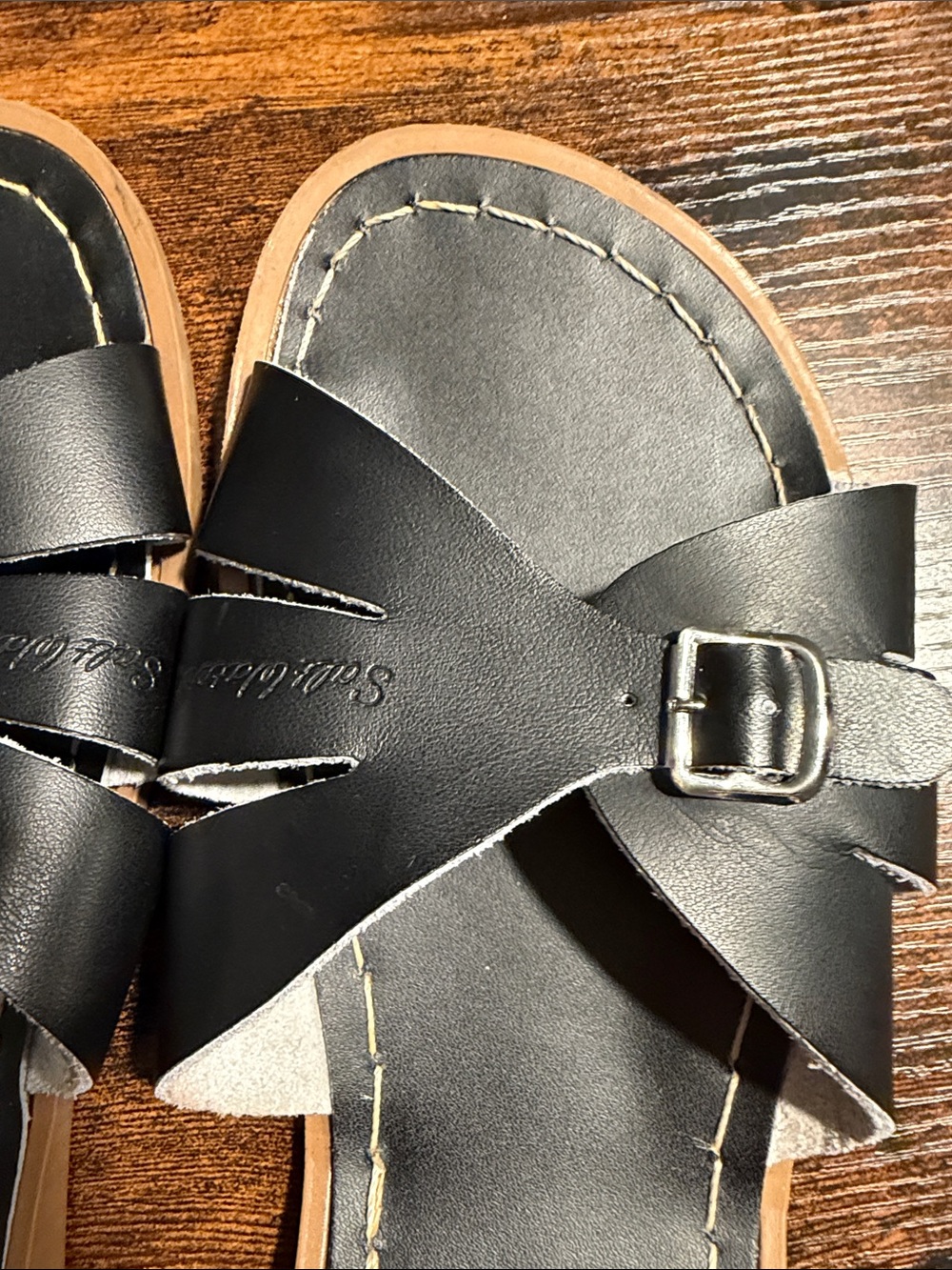 Black Cross-Strap Slide Sandals for Women - Picture 3 of 4